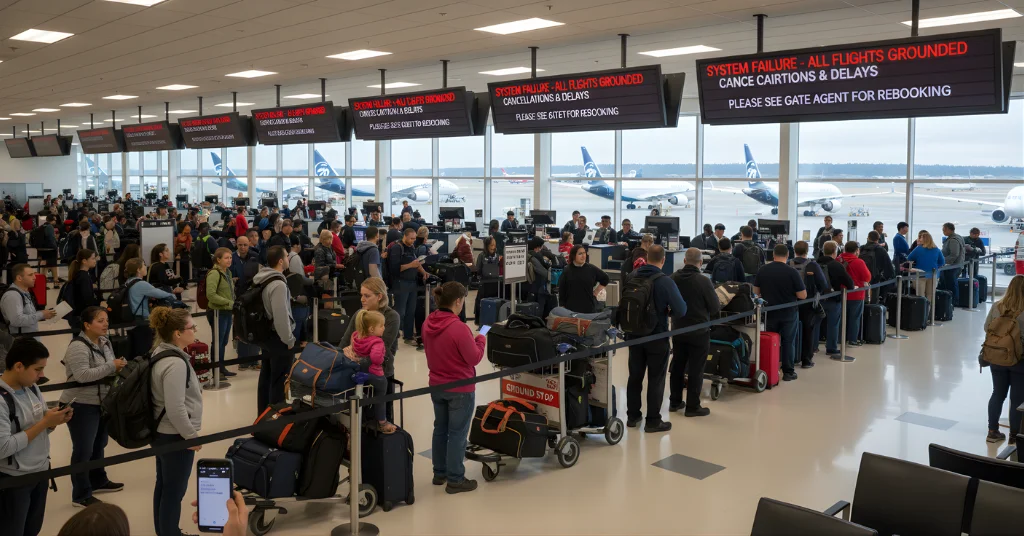 System-Wide IT Outage Forces Alaska Airlines to Ground All Flights, Stranding Passengers