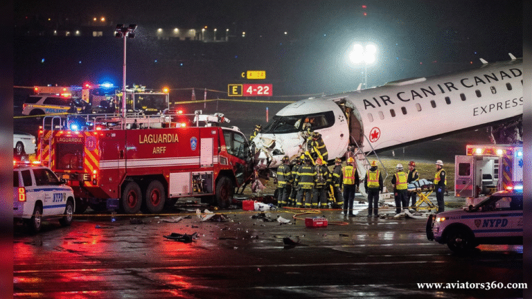 Air Canada Express plane collides LaGuardia