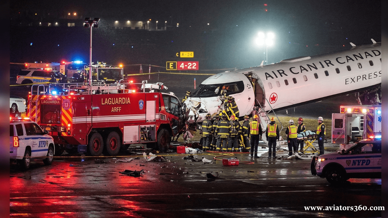 Air Canada Express plane collides LaGuardia