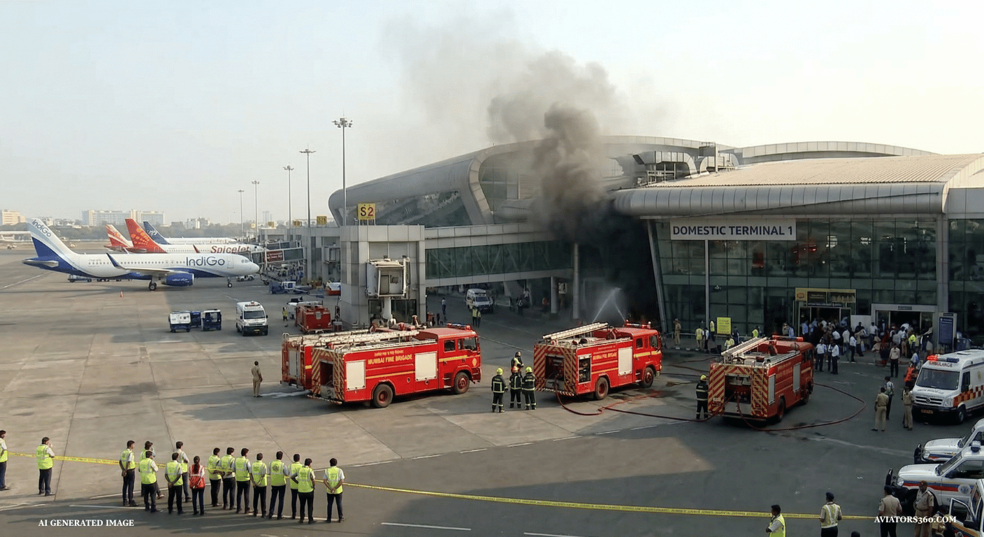 Breaking: Fire at Mumbai Airport’s Terminal 1 – Short Circuit Suspected