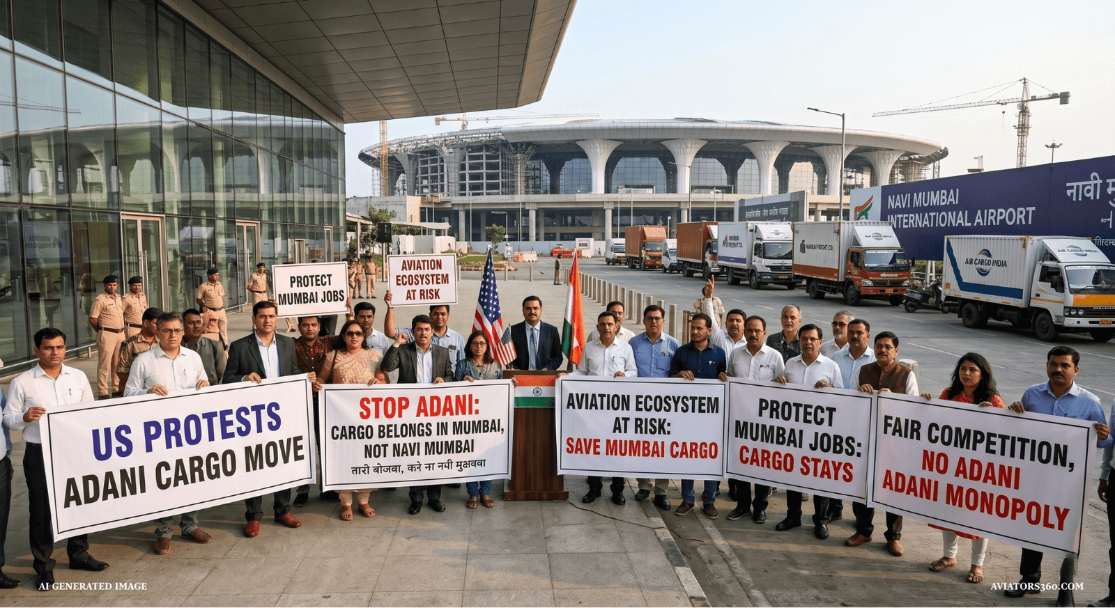 US Protests Adani’s Push to Move Cargo Carriers to Navi Mumbai Airport: What It Means for Indian Aviation