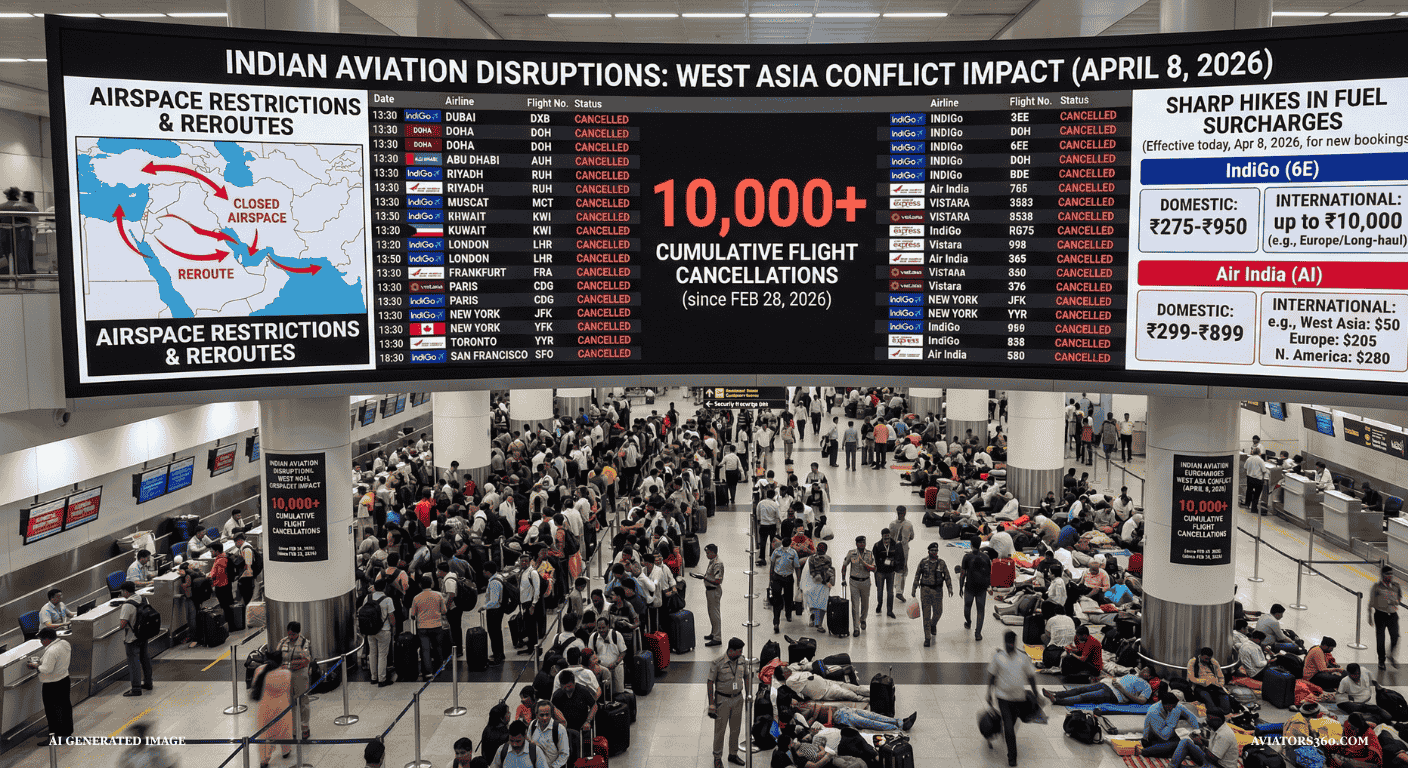 Indian Aviation in Crisis: 10,000+ Flights Cancelled as West Asia War Triggers Massive Fuel Surcharges