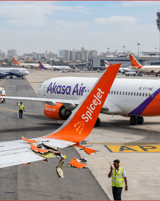 Plane Collision at Delhi Airport: SpiceJet Aircraft Hits Stationary Akasa Air Flight