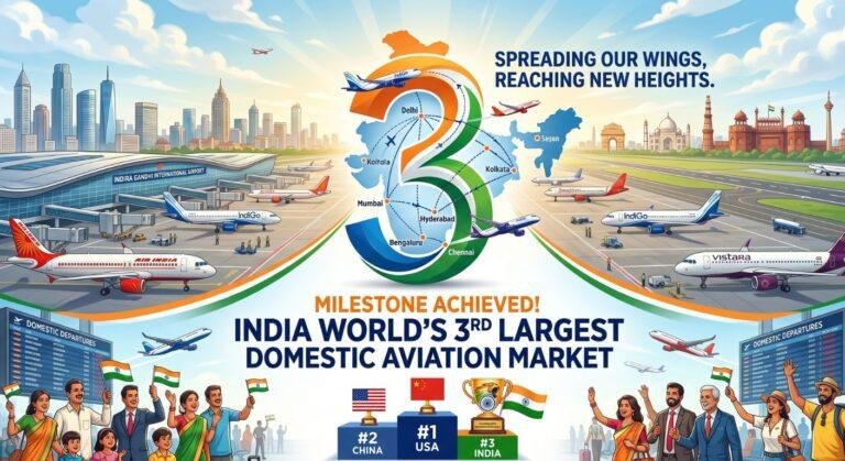 Milestone Achieved: PM Modi Declares India World’s 3rd Largest Domestic Aviation Market