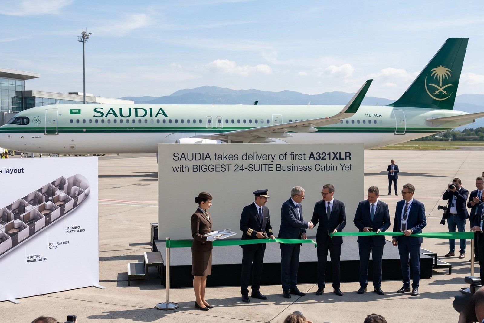 Saudia Takes Delivery of First A321XLR With Biggest 24-Suite Business Cabin Yet
