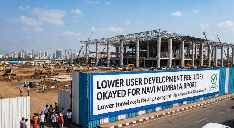Lower User Development Fee Approved for Navi Mumbai Airport – A Game Changer for Passengers