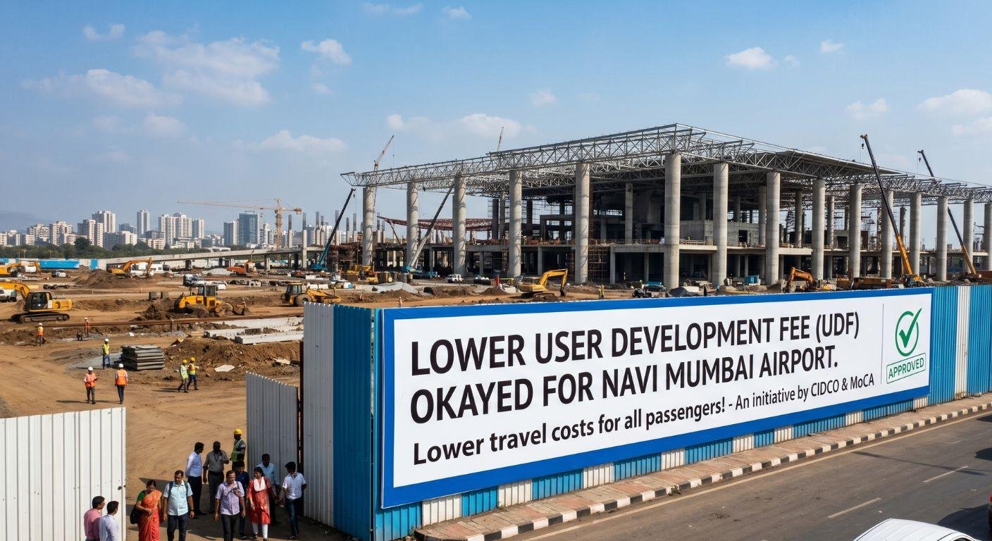 Lower User Development Fee Approved for Navi Mumbai Airport – A Game Changer for Passengers
