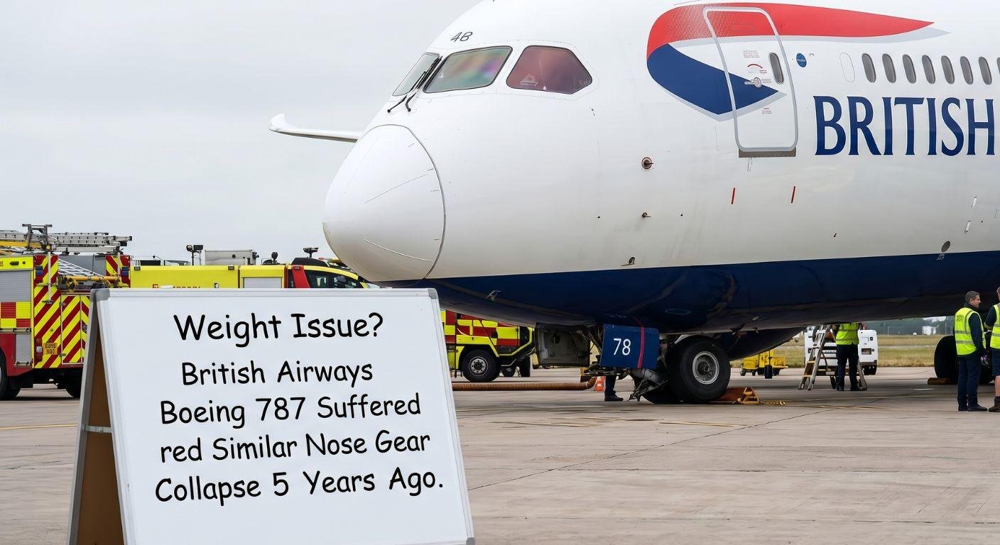 Weight Issue? British Airways Boeing 787 Suffered Similar Nose Gear Collapse 5 Years Ago