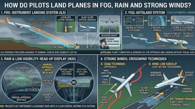 How Do Pilots Land Planes in Fog, Rain and Strong Winds?